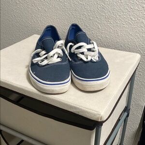 Vans Blue and White Canvas Sneakers Low-Top Casual